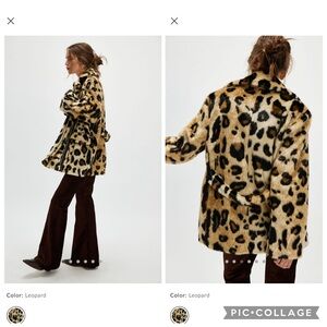 Free People Bella Leopard coat brand new